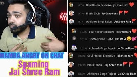 Mamba angry on chat spaming jai shree ram | #8bitthug #8bit  #mamba#s8ul #donthate#bgmi #8bitmamba