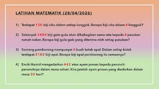 LATIHAN MATEMATIK (TAHUN 3) - 28/04/2026