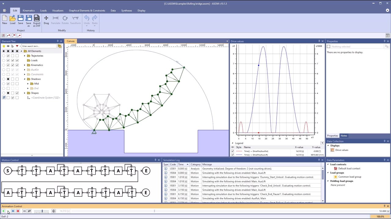 Multiple shadow previews using a rolling bridge as an example