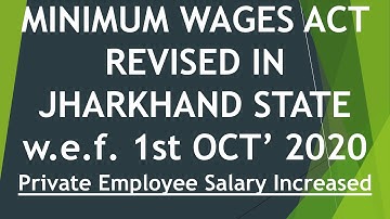 Jharkhand Minimum Wages Notification w.e.f Oct 2020 // Labour Department Jharkhand MW 2020