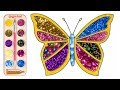 drawing Glitter Butterfly with colour easy any Pictures | Any more Star, Fashion, Lotus,