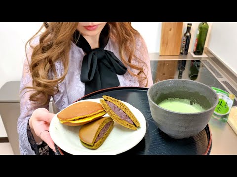 一人暮らしキャバ嬢の【どら焼き】の作り方！Japanese Dorayaki & How to make Matcha.｜vlog