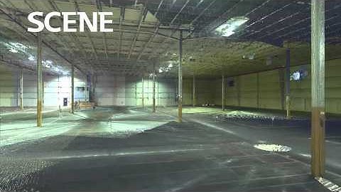Fly-through of 3D laser scan of manufacturing facility