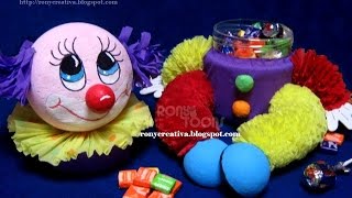 Payaso de papel crepe - MANUALIDADES CURSO GRATIS paso a paso /  Ronycreativa - thptnganamst.edu.vn