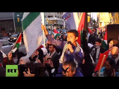 Canada: Pro-Palestinian activists rally outside Toronto's Israeli embassy