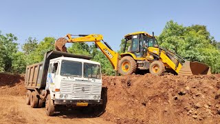 JCB Backhoe Loading Mud in Tata 2518 Truck -  contruction vehicles | JCB 3DX Xtra |#23Truck