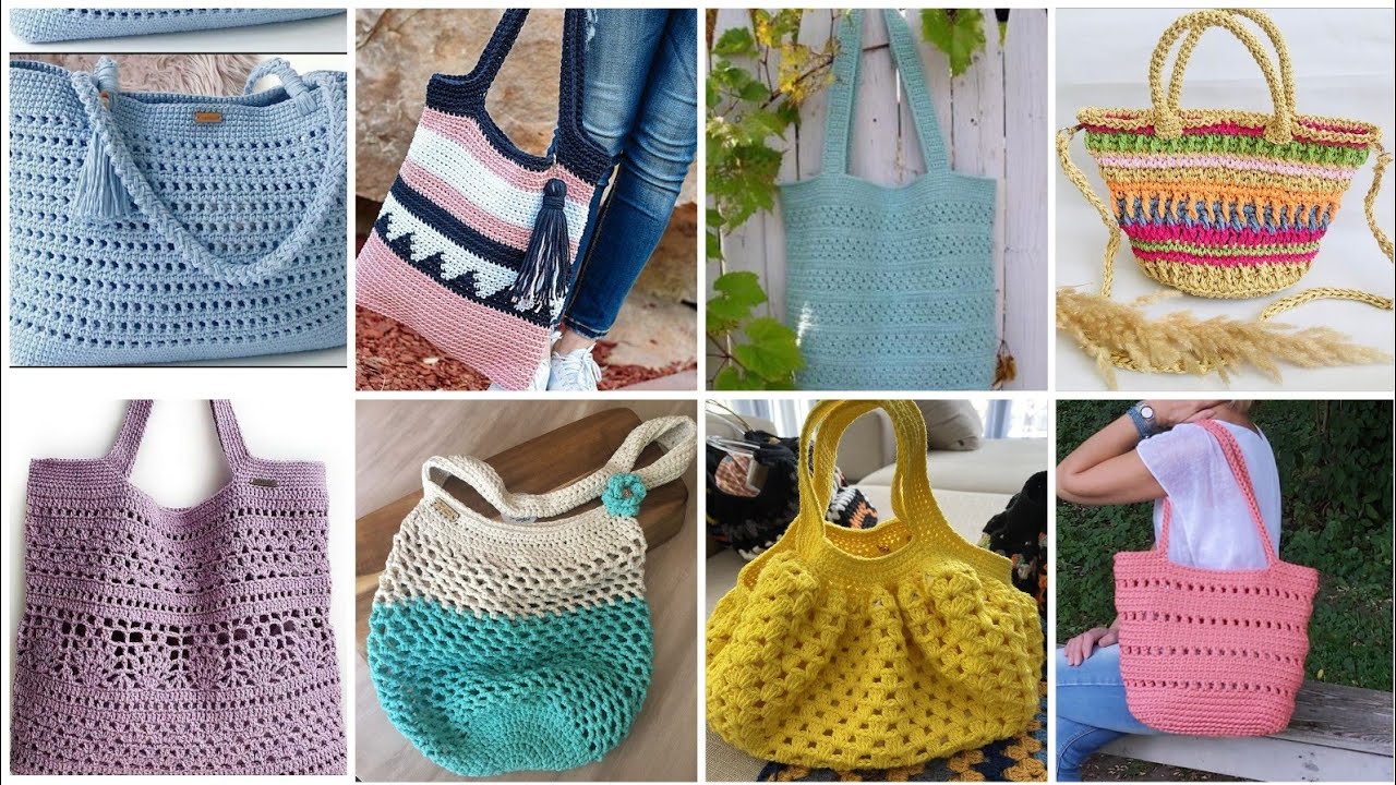 Stunning crochet beach bags summer crochet bag knit Tote bag, easy free ...