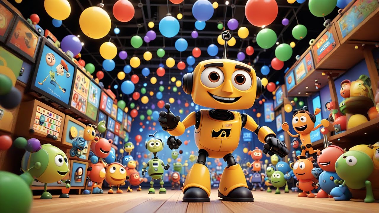 Six Dancing Robots Know the Alphabet + More Nursery Rhymes & Kids Songs