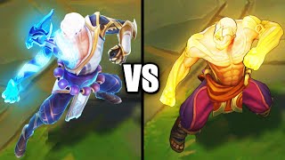 Storm Dragon Lee Sin vs God Fist Lee Sin Legendary Skins Comparison (League of Legends)