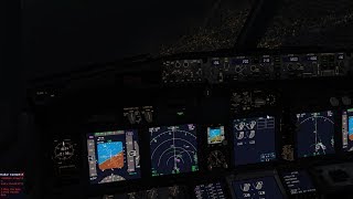 P3D Night Approach And Landing In Moscow Domodedovo Airport Uudd, Boeing 737-800