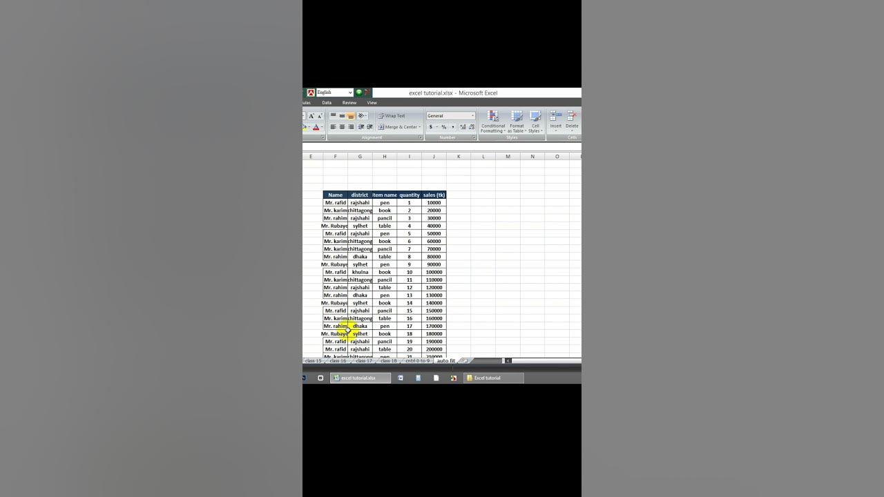 Autofit column in excel using shortcut key shorts youtube