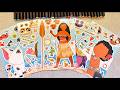 🌸 Paper diy 🌸 Disney Moana 2 Sticker Decor 💖 Oddly Satisfying 🌊  #asmr #stickerbook #satisfying