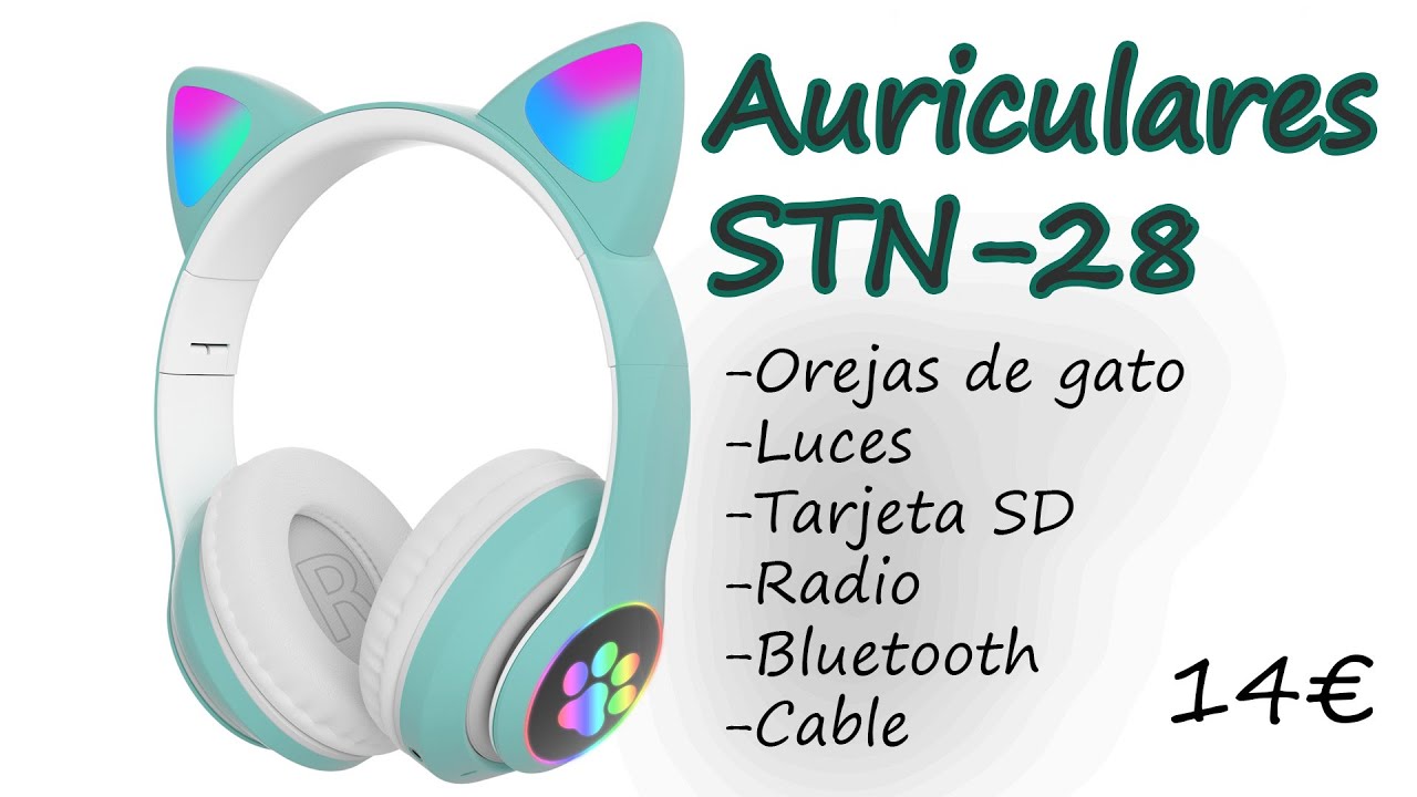 Auriculares Inalámbricos Bluetooth Huellitas Gatito Gris