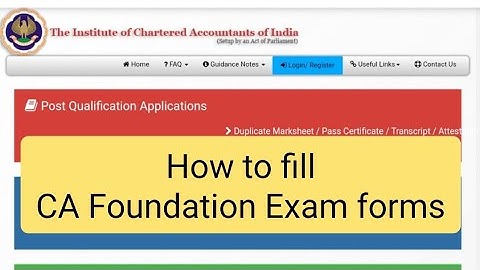 How to fill CA Foundation Exam form ? CA Foundation Exam form, declaration form