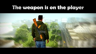 GTA San Andreas The weapon is on the player Mod