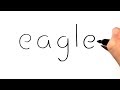 How to Draw an Eagle Using the Word Eagle - Cartoon Drawing for Kids