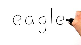 How to Draw an Eagle Using the Word Eagle - Cartoon Drawing for Kids How to Draw an Eagle Using the Word Eagle - Cartoon Drawing for Kids