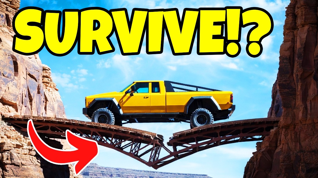 Разрушение моста под воздействием ГРУЗОВИКА БОЛЬШОГО РАЗМЕРА! | Beamng