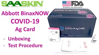 Abbott Binaxnow Covid-19 Ag Card Unboxing Test Procedure Usa Fda Eua Approved