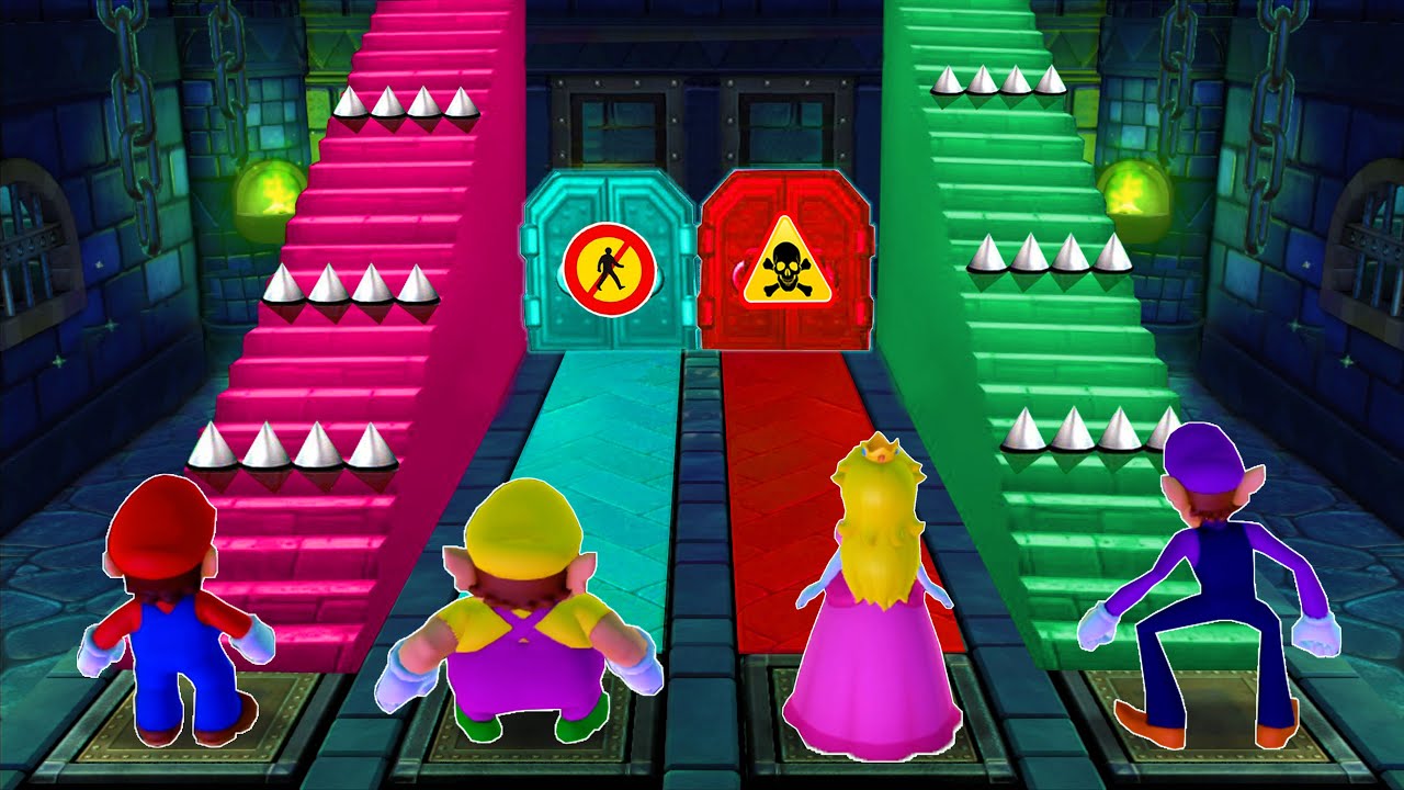 Mario Party 10 Minigames - Mario Vs Wario Vs Peach Vs Waluigi (Master Difficulty)