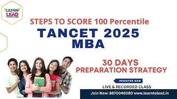 TANCET 2025 MBA  30 Days Preparation Strategy Ultimate Guide | CHAMPION