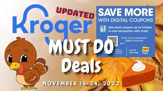 *NEW FREEBIE* Kroger UPDATED MUST DO Deals (Part 3) for 11/16-11/24 | 15 HOT DEALS