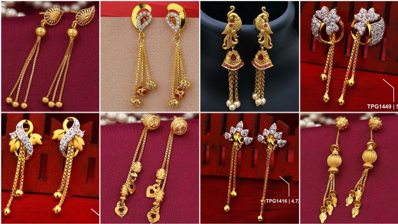 Buy Jhumka Earrings,CZ Stone,Latkan Earrings Glamorous and Trendy Sui dhaga  earrings gold earrings latest,design Traditional Jewelry For Women,Girls  new jhumka design 2023 gold Imitation Dangle earrings at Amazon.in