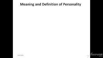 OB- Organizational Behaviour-SE CSE-IT- Personality