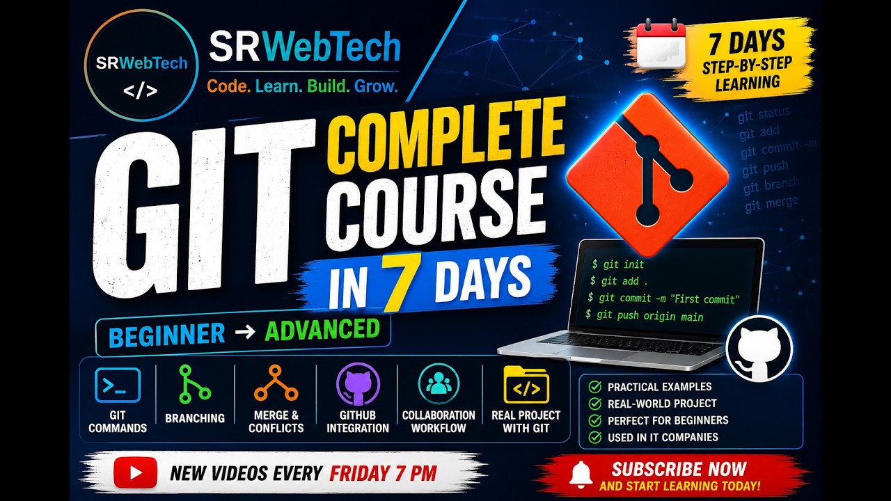 Git Complete Course in 7 Days | Beginner to Advanced Git Tutorial for ...