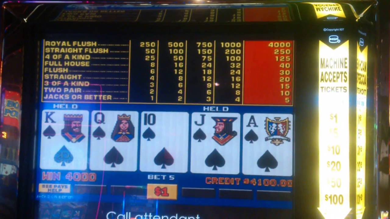 4,000 Video Poker Royal Flush YouTube