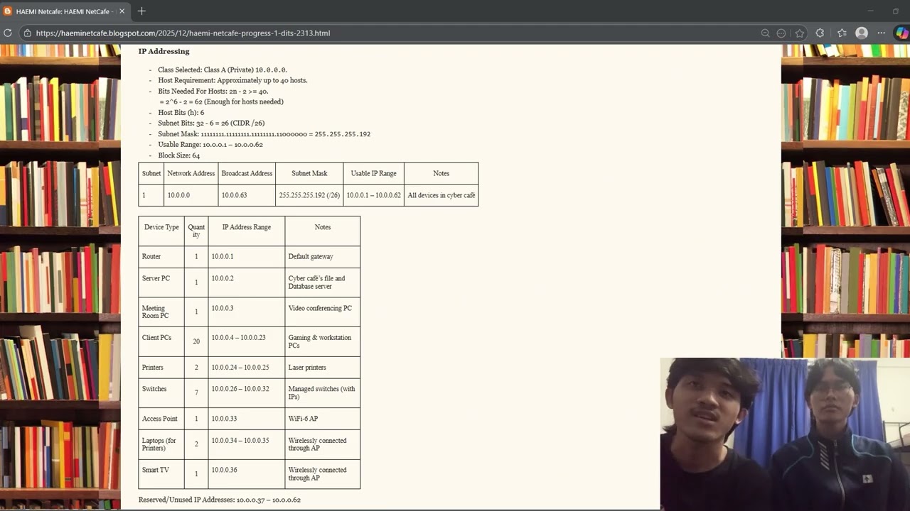 DITS2313 Data Communications and Networking Semester 3 HAEMI Cyber Cafe Project Presentation