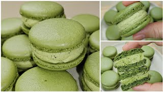 Matcha​ Green​ Tea​ macarons​ มาการองชาเขียวที่เข้มข้นที่สุด