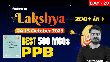 JAIIB PPB Best 500 MCQ | Lashya 200+ in JAIIB October 2023 | Day - 20 | By Himanshu Sharma
