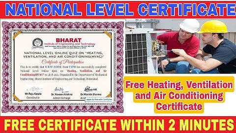 National Level Online Quiz on "Heating, Ventilation, and Air Conditioning(HVAC)" I Digital Classroom
