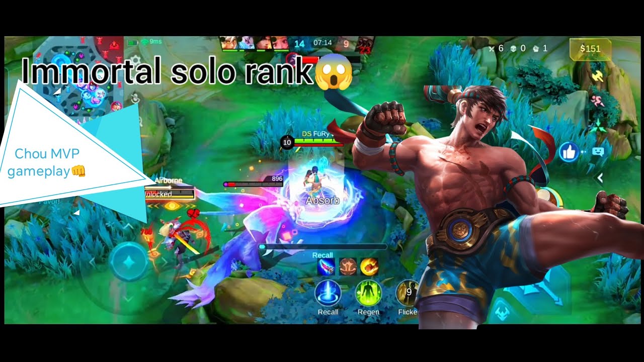 Chou MVP gameplay in immortal rank💥👊.