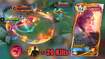 Hard Match!! Kagura Exorcist with Flicker Gameplay!! Mobile Legends 