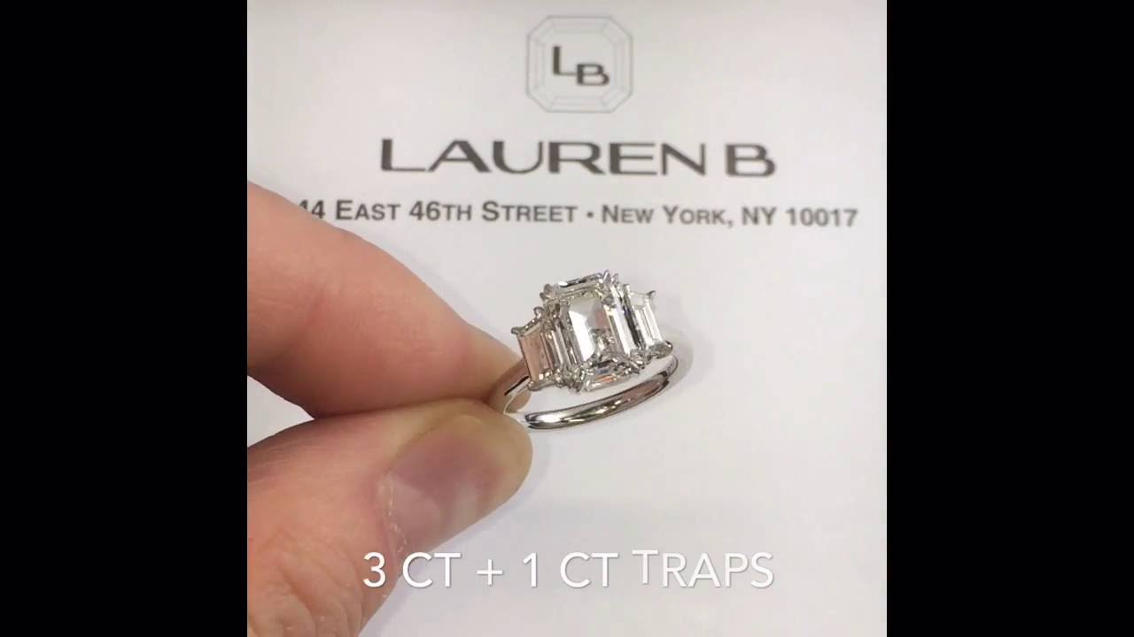 3ct Emerald Cut 3 Stone Trapezoids Engagement Ring – Siroo