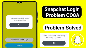 CO8A: Something Went Wrong Please Try Again Later on Snapchat Problem|Fix Snapchat CO8A Error (2025)