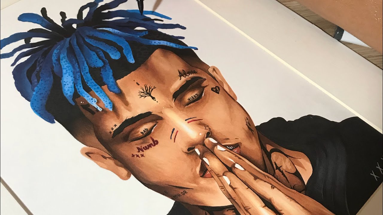 XXXTentacion Blue Hair Drawing - wide 7