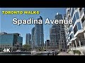 Downtown Toronto Walk - Spadina Avenue from the lake [4K]