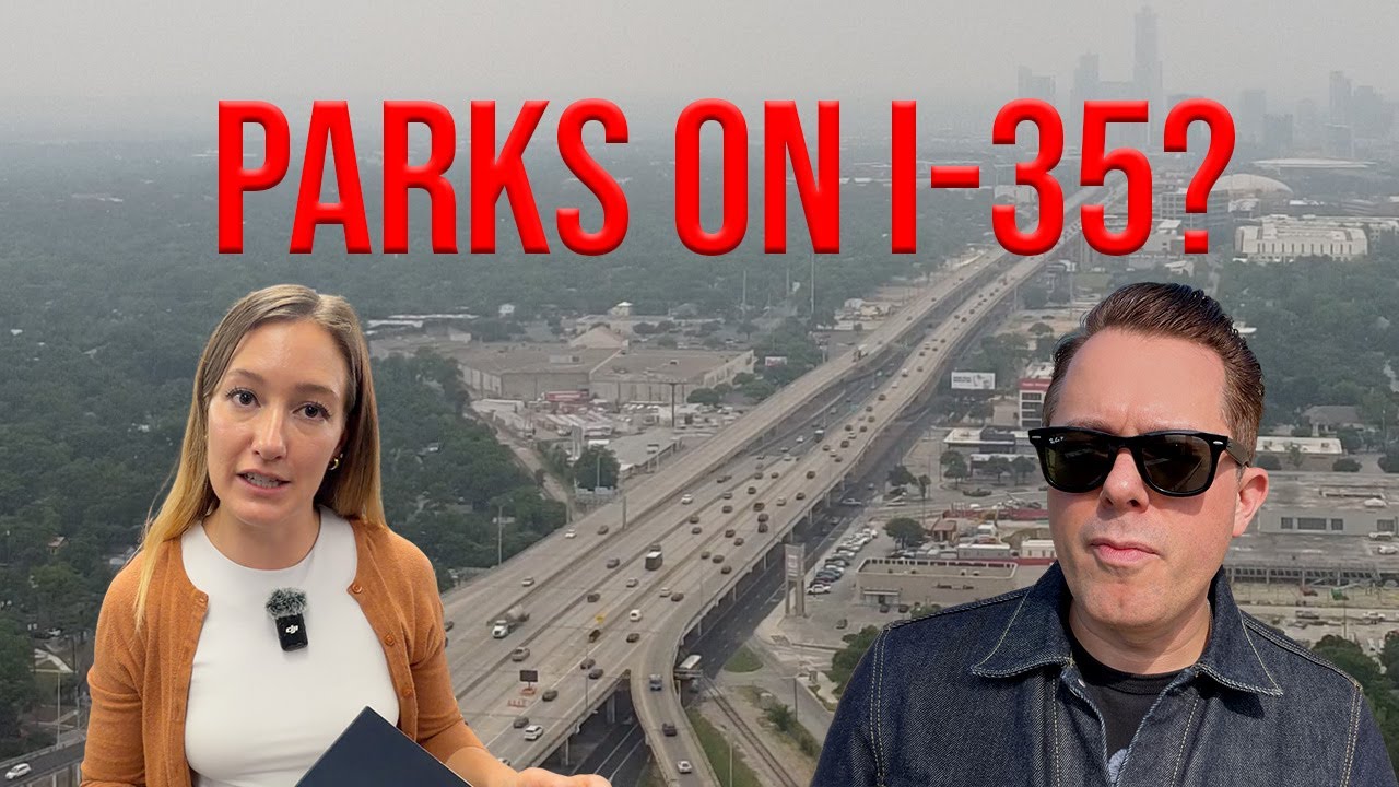 Which I-35 park option will Austin choose near Hancock Center?