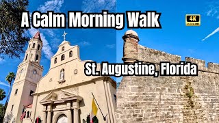 A Quiet Morning in St. Augustine 🇺🇸 Seawall, Castillo & Basilica Walk #FloridaWalk #HistoricFlorida screenshot 4