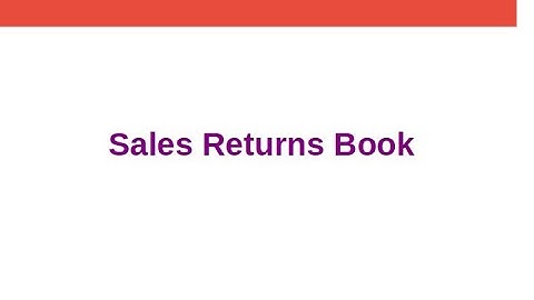 Sales Returns Book