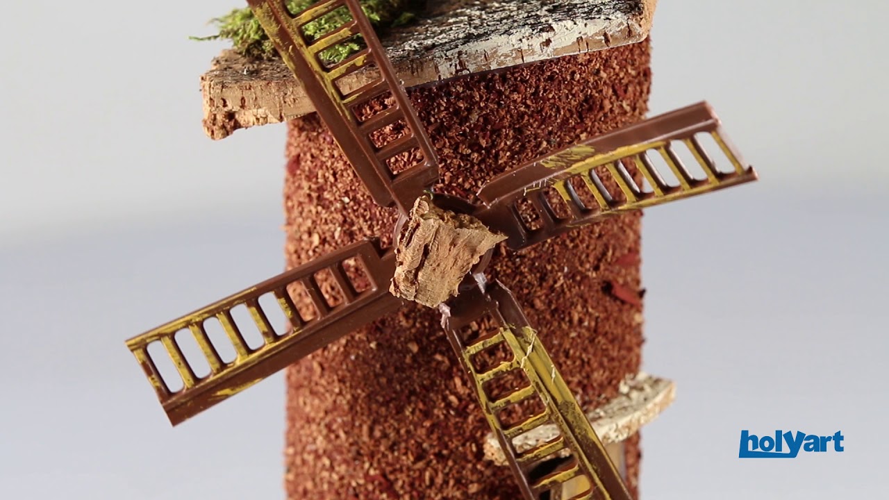 Mulino a vento per presepe con carro 31x17x24 - Stile Napoletano - YouTube