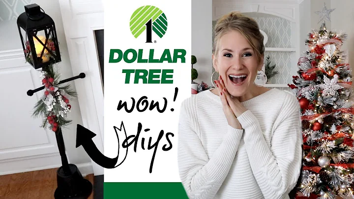 Dollar Tree Christmas WOW DIYs! 🎄Giant Lamp Post, Vintage Pillows & Garland