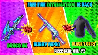 FREE FIRE EXTREMATHON IS BACK ?? - FREE BUNNY MP40, DRACO AK & BLACK T-SHIRT FOR ALL ?