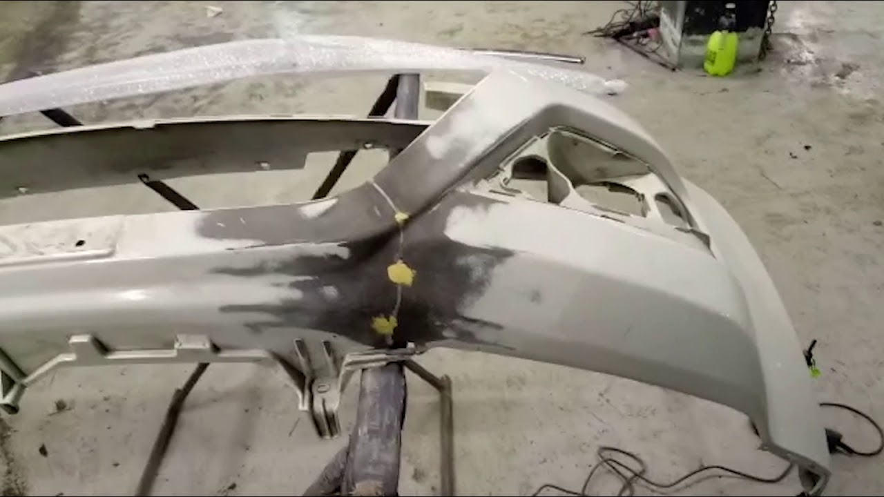 Ремонт трещины на бампере - YouTube