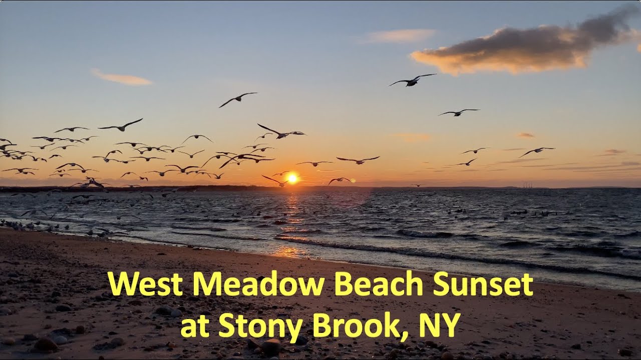 4K Sentimental Sunset West Meadow Beach, Stony Brook Long Island NY, 12/26/2020. Timelapse