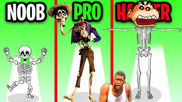 NOOB vs PRO vs HACKER in HUMAN RUN with CHOP FRANKLIN SHINCHAN | AMAAN-T