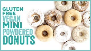 Vegan Mini Powdered Donuts // HCLF, gluten-free, fruit-sweetened